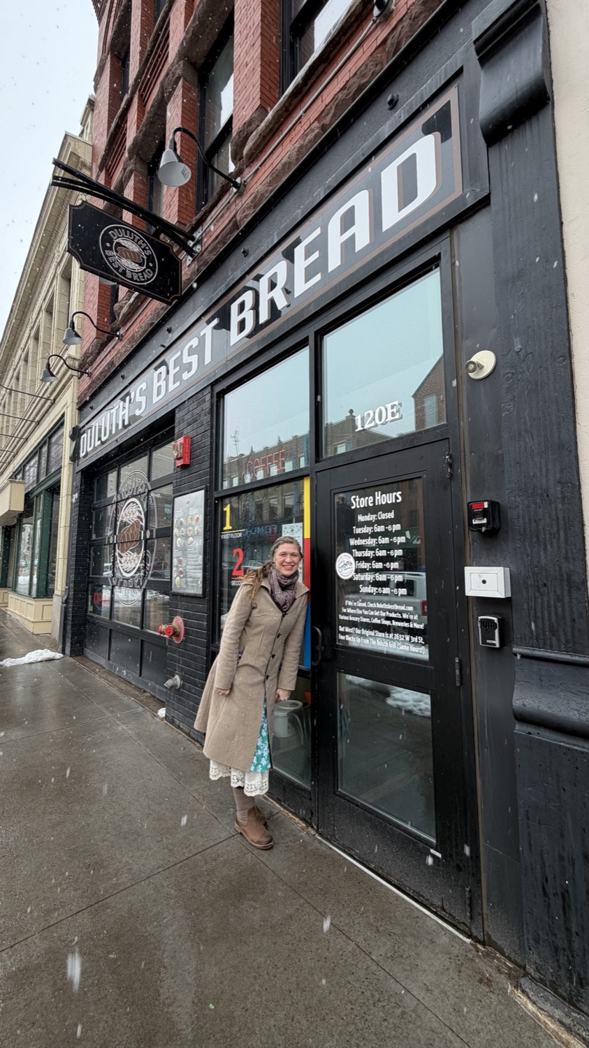 Michelle Walkowiak outside Duluth's Best Bread in Duluth, Minnesota